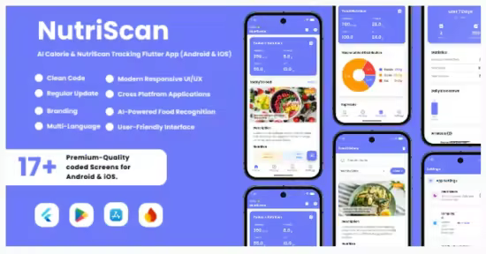 Codecanyon - NutriScan v2.1.2 - AI Food Nutrition Analysis Flutter App for Android &amp; iOS 59624073