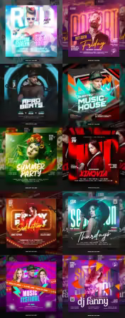 Flyer social media post, psd banner set vol 262