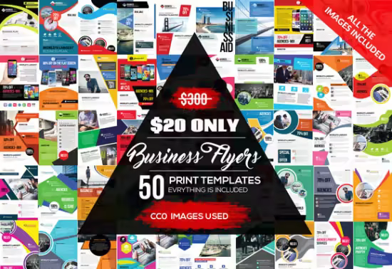 Business Flyer Bundle - 50 Print PSD Templates