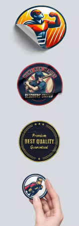 Rounded Sticker PSD Mockup Templates