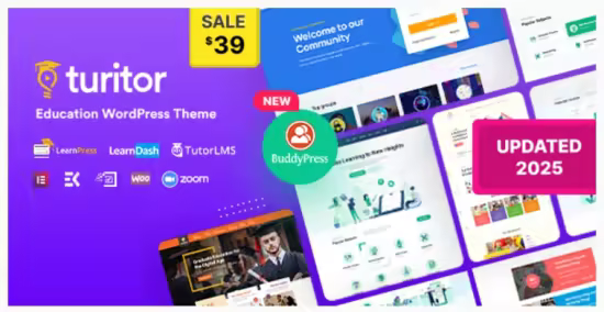 Themeforest - Turitor v1.5.4 - LMS &amp; Education WordPress Theme 25282972