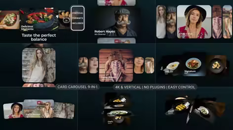Videohive - Modern 3D Card Carousel | MOGRT 63200177