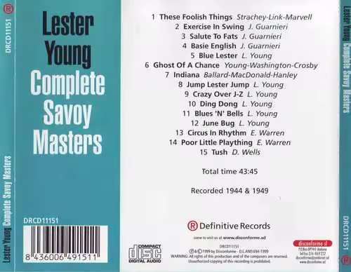 Lester Young - Complete Savoy Masters (1944-1949)