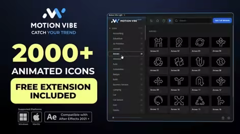 Videohive - Animated Icons Pack | Free Extension for After Effects Included 63293687