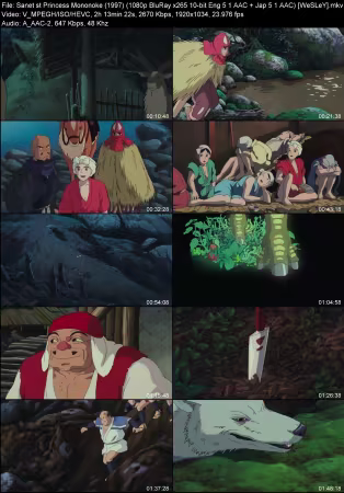 Princess Mononoke 1997 1080p BluRay x265 10-bit Eng 5.1 AAC Jap 5.1 AAC WeSLeY