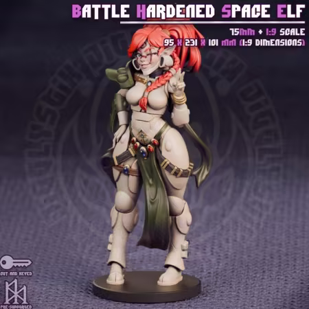 Jigglystix – Battle Hardened Space Elf – 3D Print Model
