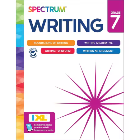 Spectrum 7th Grade Writing Workbook, 192-Page Book, Middle School Writing Prompts Covering Informative