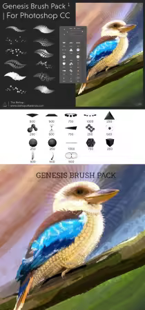 Genesis 3D Shape Digital Painting Brushes for Photoshop