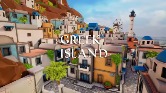 FAB - Stylized Greek Island ( Stylized Greek Island Greek Island Island Low Poly 3D )[4.27 and 5.0 – 5.7]