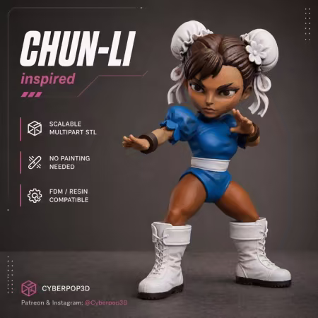CyberPOP – Chun-Li Street Fighter – 3D Print Model