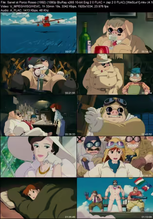 Porco Rosso 1992 1080p BluRay x265 10-bit Eng 2.0 FLAC Jap 2.0 FLAC WeSLeY