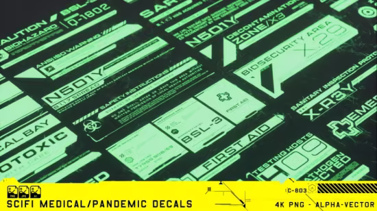 ArtStation - Sci-Fi Medical/Pandemic Decals