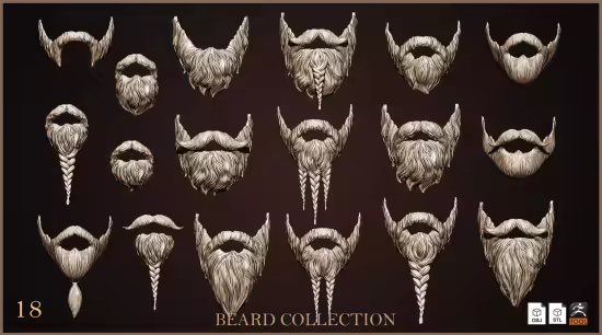 ArtStation - Beard Collection - 18 beard ZTL