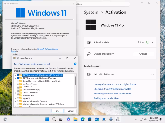 Windows 11 Pro 25H2 Build 26200.8457 (No TPM Required) Preactivated Multilingual May 2026