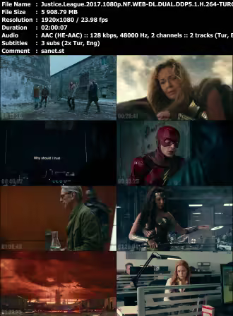 Justice League 2017 1080p NF WEB-DL DUAL DDP5.1 H264-TURG