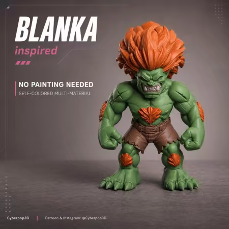 CyberPOP – BLANKA Street Fighter – 3D Print Model