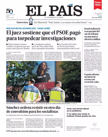 EL PAIS primera edicion - 28 mayo 2026