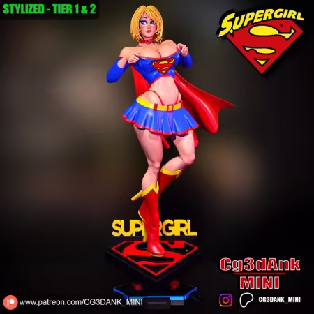 Cg3dAnk Mini – Super Girl – Stylized – 3D Print Model
