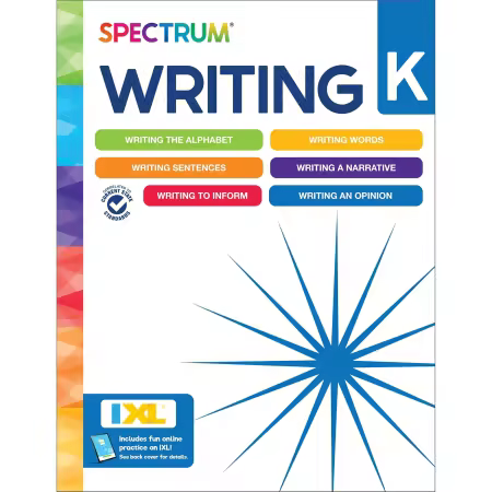 Spectrum Kindergarten Writing Workbook, 192-Page Activity Book Covering the Alphabet
