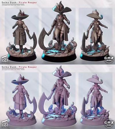 Gaz Minis – Selka Dusk – Pirate Reaper – 3D Print Model