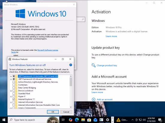 Windows 10 22H2 build 19045.7058 Aio 16in1 Preactivated March 2026