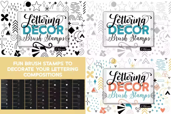 Abstract Shape Stamps for Lettering - Procreate Brushes Pack