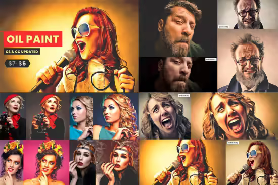 Premium Sharpen OilPaintFX Action for Photoshop