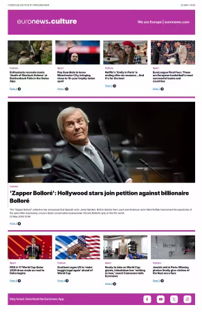 Euronews Culture and Sport Compiled Edition - 23 May 2026