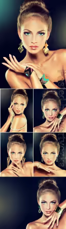 Girl with jewels stock photo
