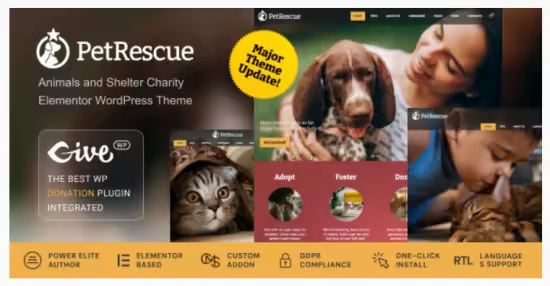 Themeforest - Pet Rescue v2.2.3 - Animals and Shelter Charity WP Theme 9347370