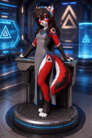 Ara Sci‑Fi Kemono Foxgirl Figurine – 3D Print Model