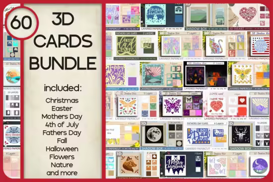 3D Layered Cards Bundle - Shadow Box Mega Bundle