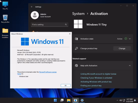 tiny11 23H2 Build 22631.7079 Preactivated AnkhTech