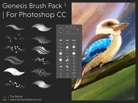 Genesis 3D Shape Digital Painting Brushes for Photoshop