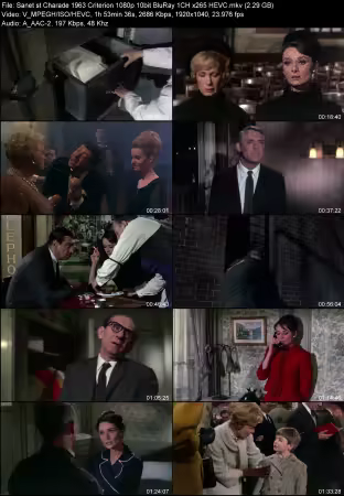Charade 1963 Criterion 1080p 10bit BluRay 1CH x265 HEVC-PSA