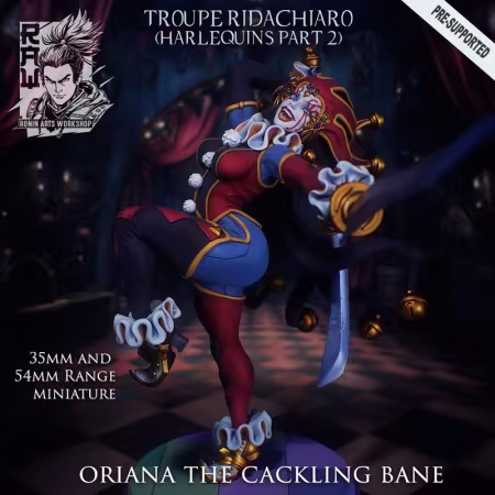 Ronin Arts Workshop – Oriana The Cackling Bane – Blade Dancer Harlequin – 3D Print Model