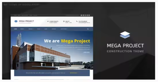 Themeforest - Mega Project v1.4.2 - Construction WordPress Theme 10620770