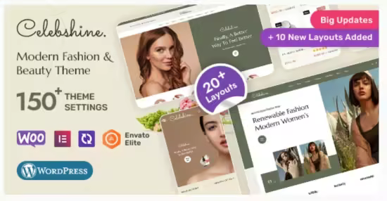 Themeforest - Celebshine v1.1.6 - Multi-purpose WooCommerce Theme for Fashion &amp; Beauty 40403295