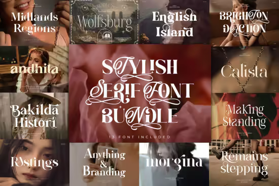 New Stylish Serif Font Bundle - 13 Premium Fonts
