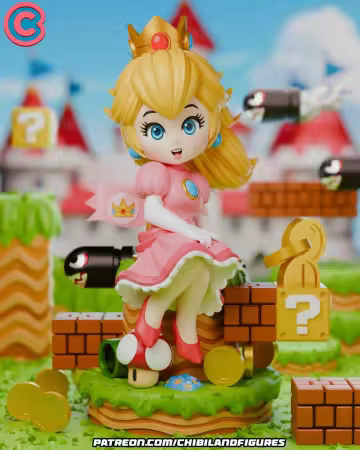 Chibi Land Figures – Peach – Super Mario – Chibi – 3D Print Model