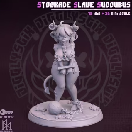 Jigglystix – Stockade Slave Succubus – 3D Print Model