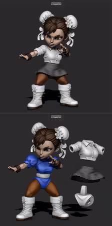 CyberPOP – Chun-Li Street Fighter – 3D Print Model
