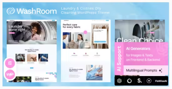 Themeforest - Washroom v1.4.0 - Laundry &amp; Clothes Dry Cleaning WordPress Theme 61393033