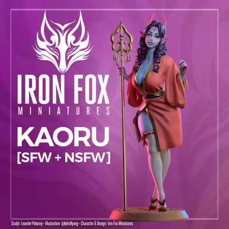Iron Fox Miniatures – Kaoru Pin-Up – 3D Print Model
