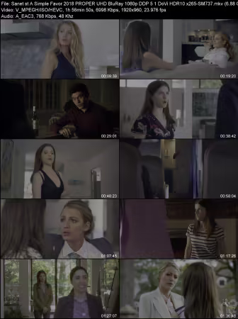 A Simple Favor 2018 PROPER UHD BluRay 1080p DDP 5.1 DoVi HDR10 x265-SM737