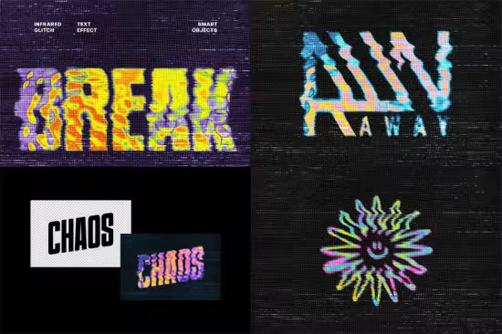 Infrared Glitch Text Effect for Photoshop