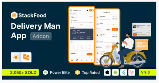 Codecanyon - StackFood Multi Restaurant - Food Ordering Delivery Man App v9.0 - 33571770