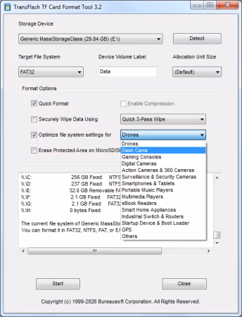 TransFlash TF Format Tool 3.2