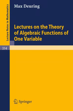 Lectures on the Theory of Algebraic Functions of One Variable (Lecture Notes in Mathematics, 314)