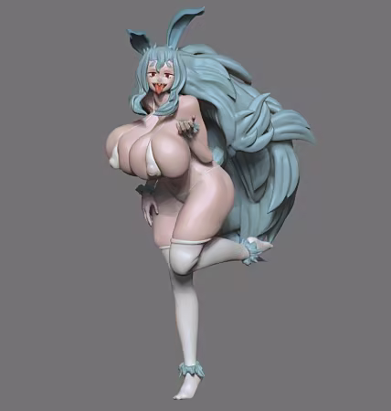 Lunaria Velvetpaw – Playful Bunny Succubus – 3D Print Model